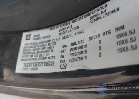 2007 Chevrolet Colorado Lt z USA, uszkodzony, nr VIN 1GCDT13EX78195249